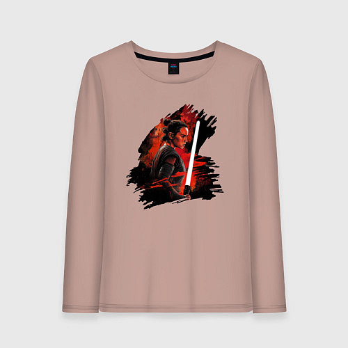 Женский лонгслив Рей Скайуокер - Звездные войны / Пыльно-розовый – фото 1