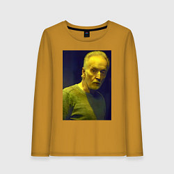 Лонгслив хлопковый женский Пила Джон К, цвет: горчичный
