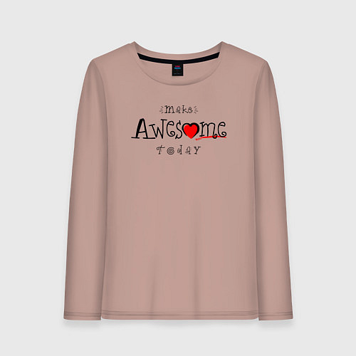 Женский лонгслив Make awesome today / Пыльно-розовый – фото 1