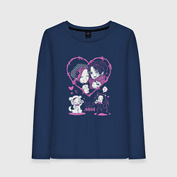 Лонгслив хлопковый женский NANA Нана Коматсу и Осаки, цвет: тёмно-синий