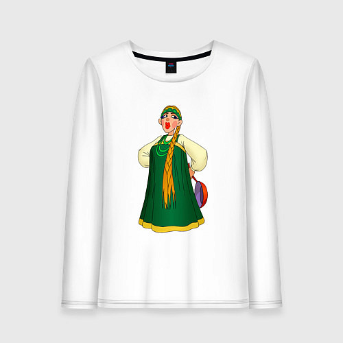 Женский лонгслив Баба / Белый – фото 1