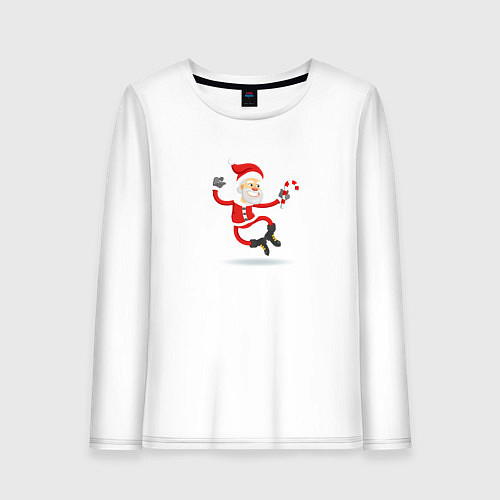 Женский лонгслив Весёлый санта / Белый – фото 1
