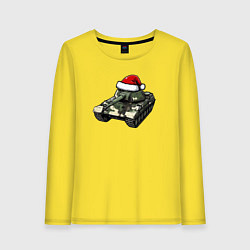 Женский лонгслив Советский новогодний танк
