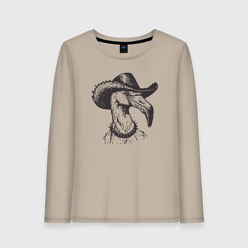 Женский лонгслив Фламинго ковбой / Миндальный – фото 1