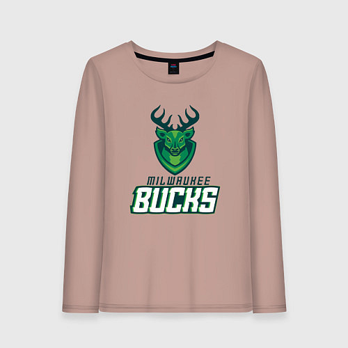 Женский лонгслив Milwaukee Bucks NBA / Пыльно-розовый – фото 1