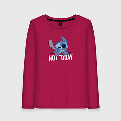 Лонгслив хлопковый женский Not today Stitch, цвет: маджента