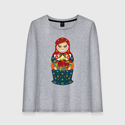 Лонгслив хлопковый женский Злобная матрёшка, цвет: меланж