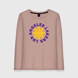Лонгслив хлопковый женский LA Lakers team, цвет: пыльно-розовый