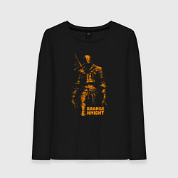 Лонгслив хлопковый женский Оранжевый рыцарь, цвет: черный