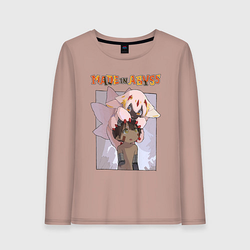 Женский лонгслив Made in Abyss - Reg and Faputa / Пыльно-розовый – фото 1