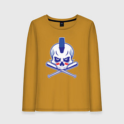 Лонгслив хлопковый женский Punk baseball, цвет: горчичный