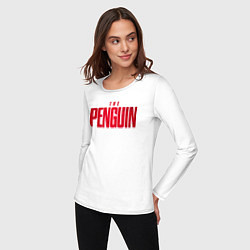 Лонгслив хлопковый женский The penguin logo, цвет: белый — фото 2