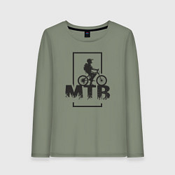 Лонгслив хлопковый женский Горный велосипед, цвет: авокадо