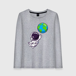 Лонгслив хлопковый женский Прикосновение планеты, цвет: меланж