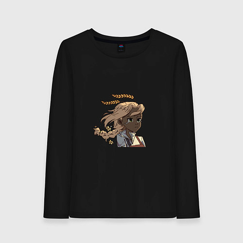 Женский лонгслив Грустный колосок / Черный – фото 1