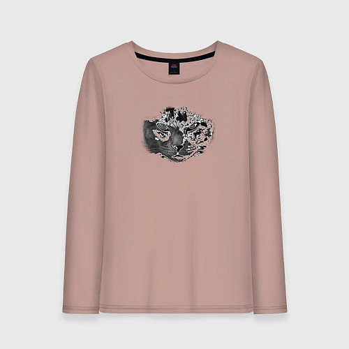 Женский лонгслив Кот t-1000 / Пыльно-розовый – фото 1