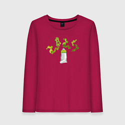 Женский лонгслив 2025 цифры зеленые из тюбика