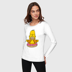 Лонгслив хлопковый женский Homer yoga, цвет: белый — фото 2