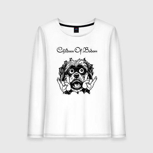 Женский лонгслив Children of Bodom - rock dog / Белый – фото 1
