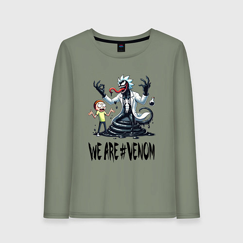 Женский лонгслив We are Venom - Rick-symbiote and Morty / Авокадо – фото 1