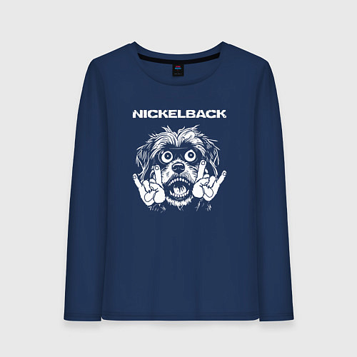 Женский лонгслив Nickelback rock dog / Тёмно-синий – фото 1