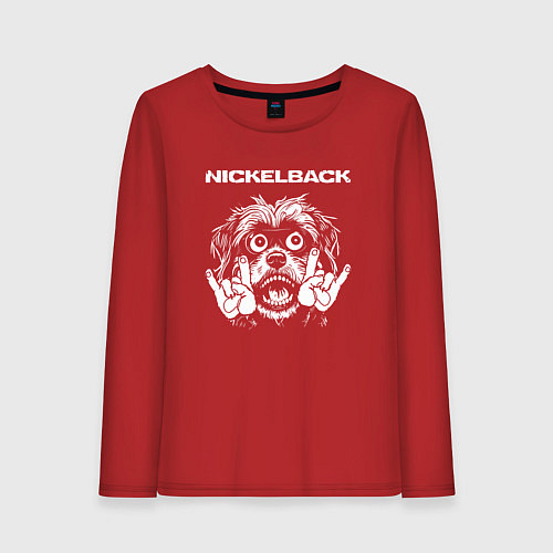 Женский лонгслив Nickelback rock dog / Красный – фото 1