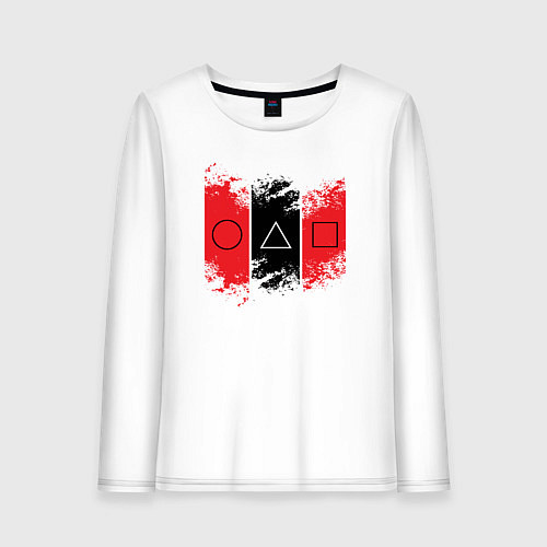 Женский лонгслив Squid game logos / Белый – фото 1