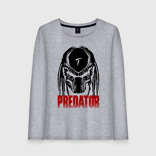 Женский лонгслив Хищник - шлем / Меланж – фото 1