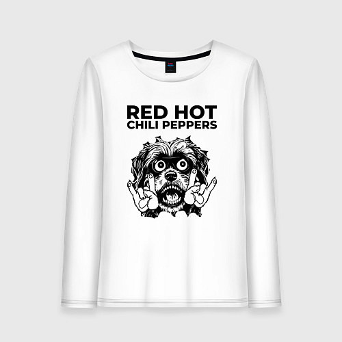 Женский лонгслив Red Hot Chili Peppers - rock dog / Белый – фото 1