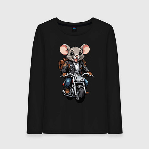 Женский лонгслив Biker mice / Черный – фото 1