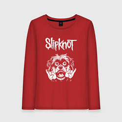 Лонгслив хлопковый женский Slipknot rock dog, цвет: красный