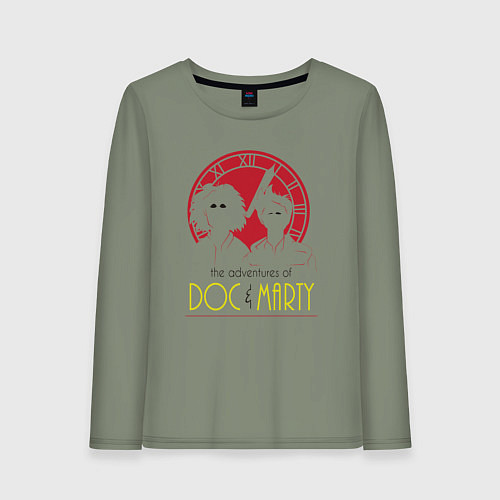Женский лонгслив Приключение Дока и Марти / Авокадо – фото 1