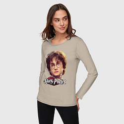 Лонгслив хлопковый женский Harry Potter wizard, цвет: миндальный — фото 2