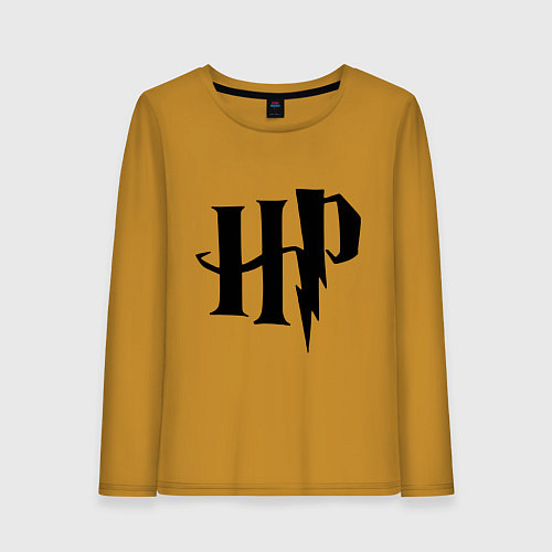 Женский лонгслив Гарри Поттер - логотип / Горчичный – фото 1