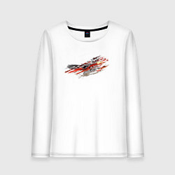 Лонгслив хлопковый женский Орел в облаках - светлый, цвет: белый