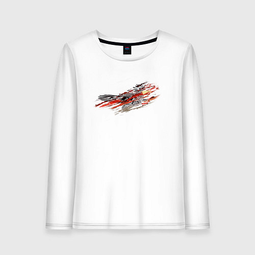 Женский лонгслив Орел в облаках - светлый / Белый – фото 1