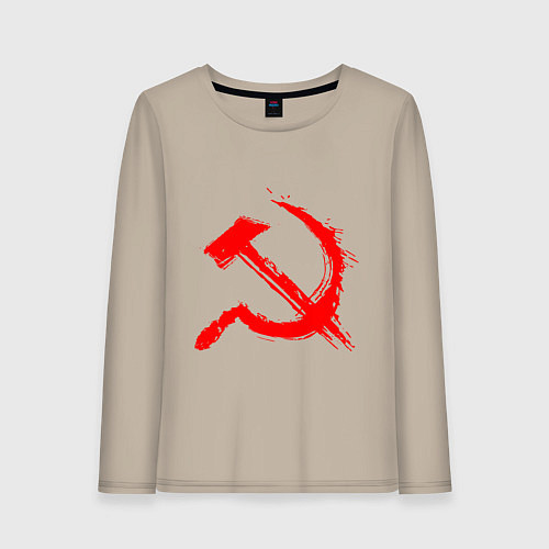 Женский лонгслив Sickle and hammer red paint / Миндальный – фото 1