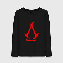Лонгслив хлопковый женский Assassins creed - shadows logotype, цвет: черный