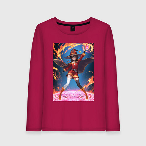 Женский лонгслив Мегумин колдует взрывную магию / Маджента – фото 1