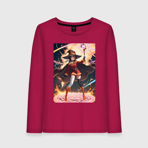 Женский лонгслив Мегумин колдует взрывную магию / Маджента – фото 1