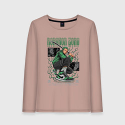 Лонгслив хлопковый женский Ван пис Kimura, цвет: пыльно-розовый