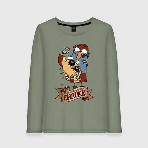 Женский лонгслив Flapjack - heart candies / Авокадо – фото 1