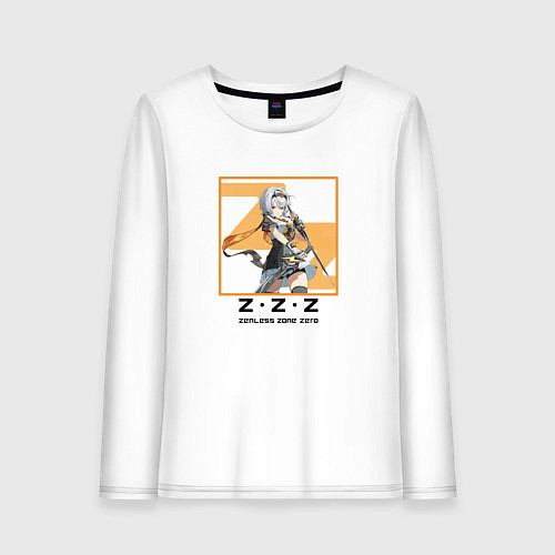Женский лонгслив Солдат 0 Энби - Zenless Zone Zero / Белый – фото 1