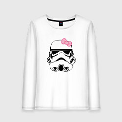 Лонгслив хлопковый женский Женский шлем имперского солдата - для пары, цвет: белый