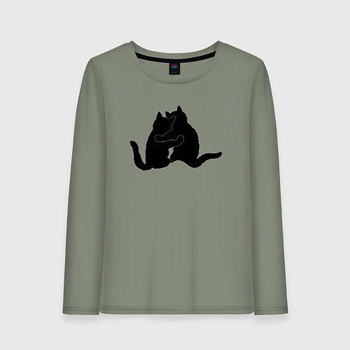 Женский лонгслив Кошачьи объятия / Авокадо – фото 1