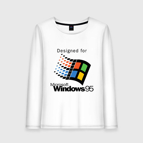 Женский лонгслив Предназначен для windows 95 / Белый – фото 1