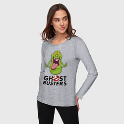 Лонгслив хлопковый женский Ghostbusters - slimmer, цвет: меланж — фото 2