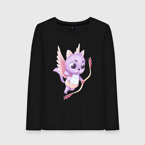 Женский лонгслив Код-купидон / Черный – фото 1