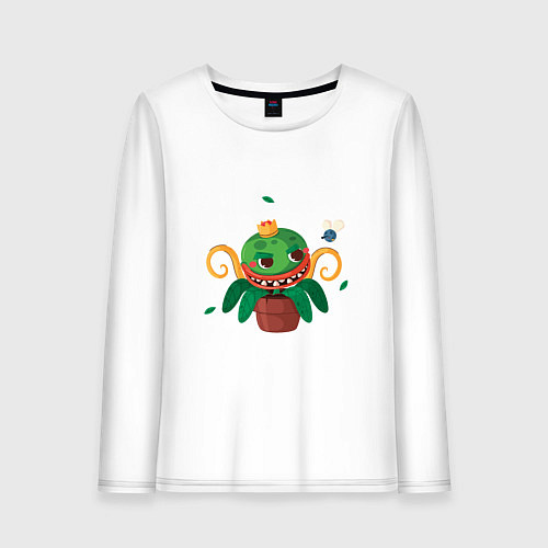 Женский лонгслив Королевский цветок / Белый – фото 1