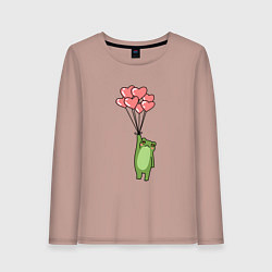 Женский лонгслив Лягушка и шарики
